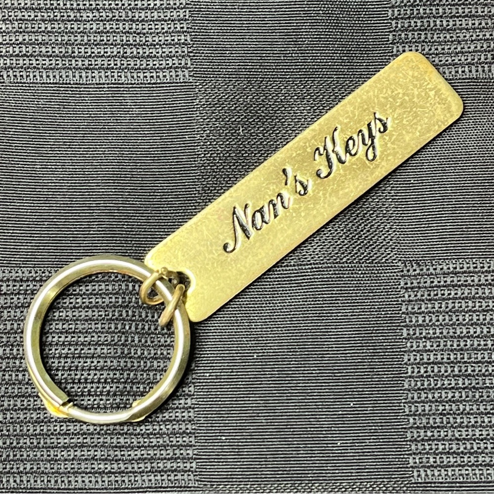 Vintage Nan's Keys Brass Metal Keychain
